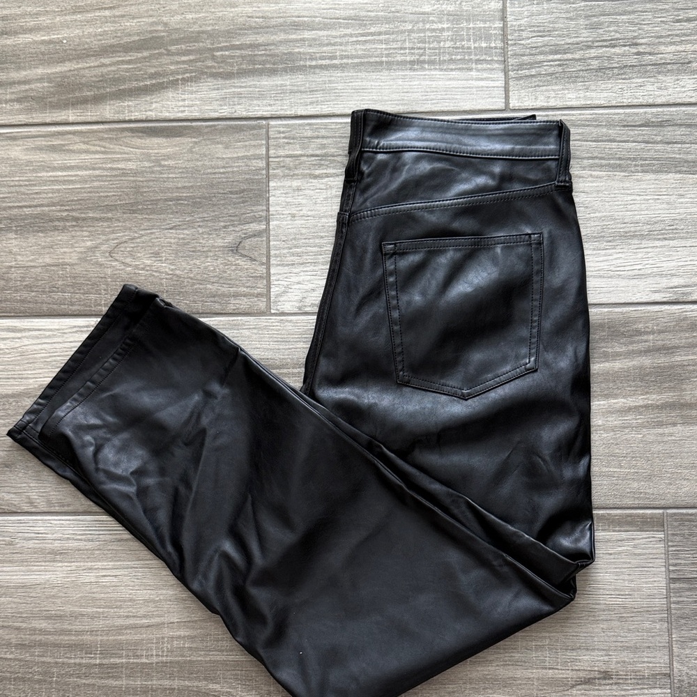 GAP Women's Sleek Black Vegan Leather Pants